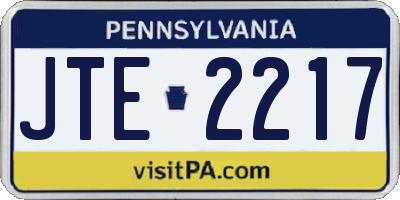 PA license plate JTE2217