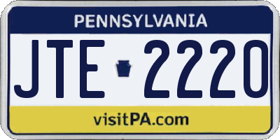 PA license plate JTE2220