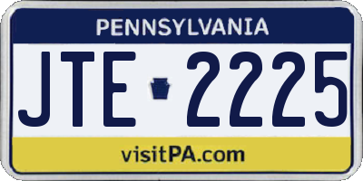 PA license plate JTE2225