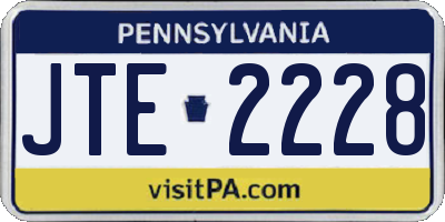 PA license plate JTE2228