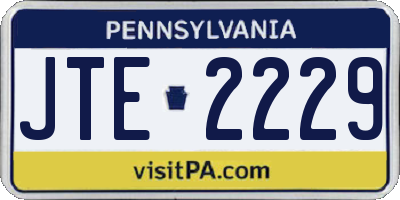 PA license plate JTE2229