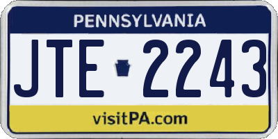 PA license plate JTE2243