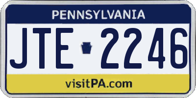 PA license plate JTE2246
