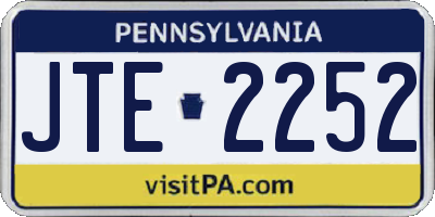 PA license plate JTE2252