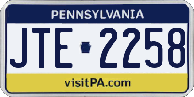 PA license plate JTE2258