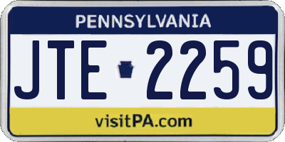 PA license plate JTE2259