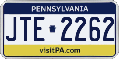 PA license plate JTE2262