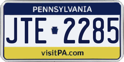 PA license plate JTE2285