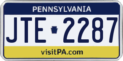 PA license plate JTE2287