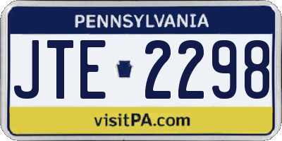 PA license plate JTE2298