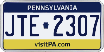PA license plate JTE2307