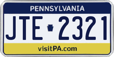 PA license plate JTE2321