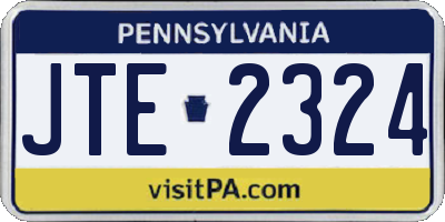 PA license plate JTE2324
