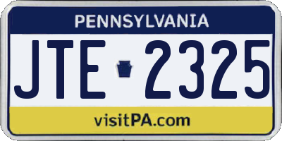 PA license plate JTE2325