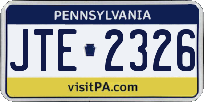 PA license plate JTE2326
