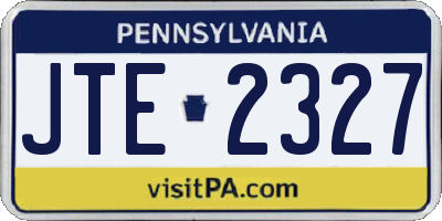 PA license plate JTE2327