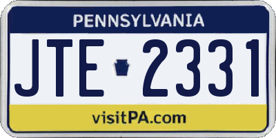 PA license plate JTE2331