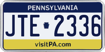 PA license plate JTE2336