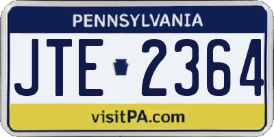 PA license plate JTE2364