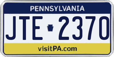 PA license plate JTE2370