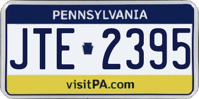 PA license plate JTE2395