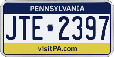 PA license plate JTE2397