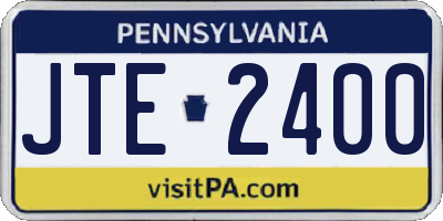 PA license plate JTE2400