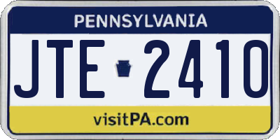 PA license plate JTE2410