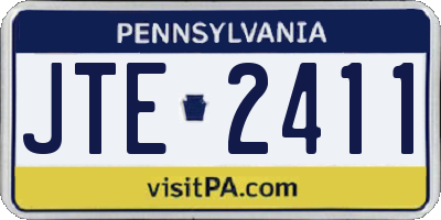 PA license plate JTE2411