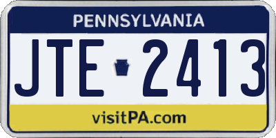 PA license plate JTE2413