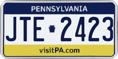 PA license plate JTE2423