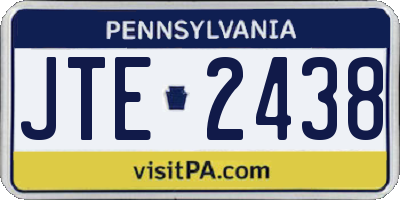 PA license plate JTE2438