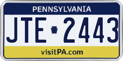 PA license plate JTE2443