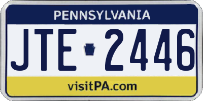 PA license plate JTE2446