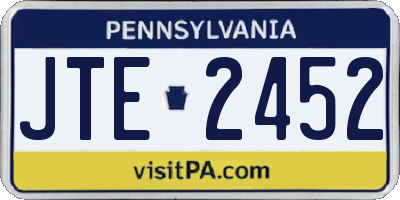 PA license plate JTE2452