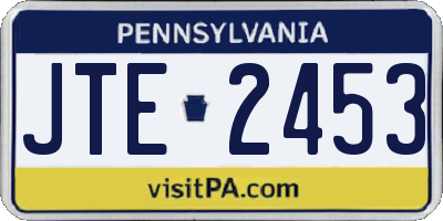PA license plate JTE2453