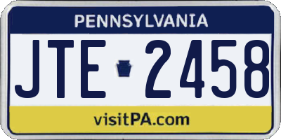 PA license plate JTE2458