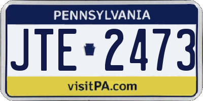 PA license plate JTE2473