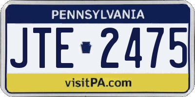 PA license plate JTE2475