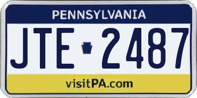 PA license plate JTE2487