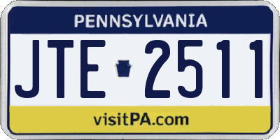 PA license plate JTE2511