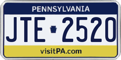 PA license plate JTE2520