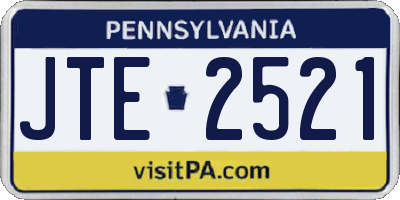 PA license plate JTE2521