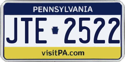PA license plate JTE2522