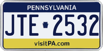 PA license plate JTE2532