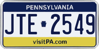 PA license plate JTE2549
