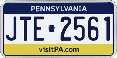 PA license plate JTE2561