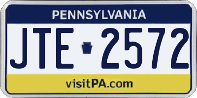 PA license plate JTE2572