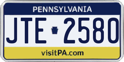 PA license plate JTE2580