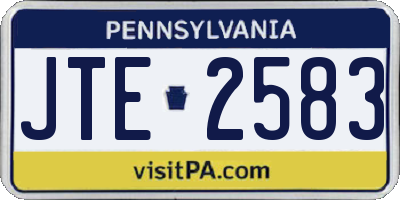 PA license plate JTE2583